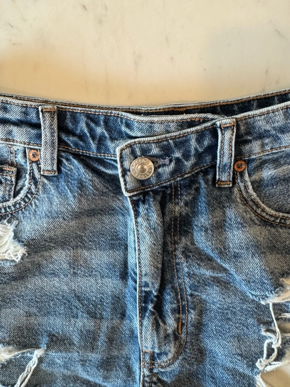 American Eagle Outfitters Distressed highest rise baggy shorts